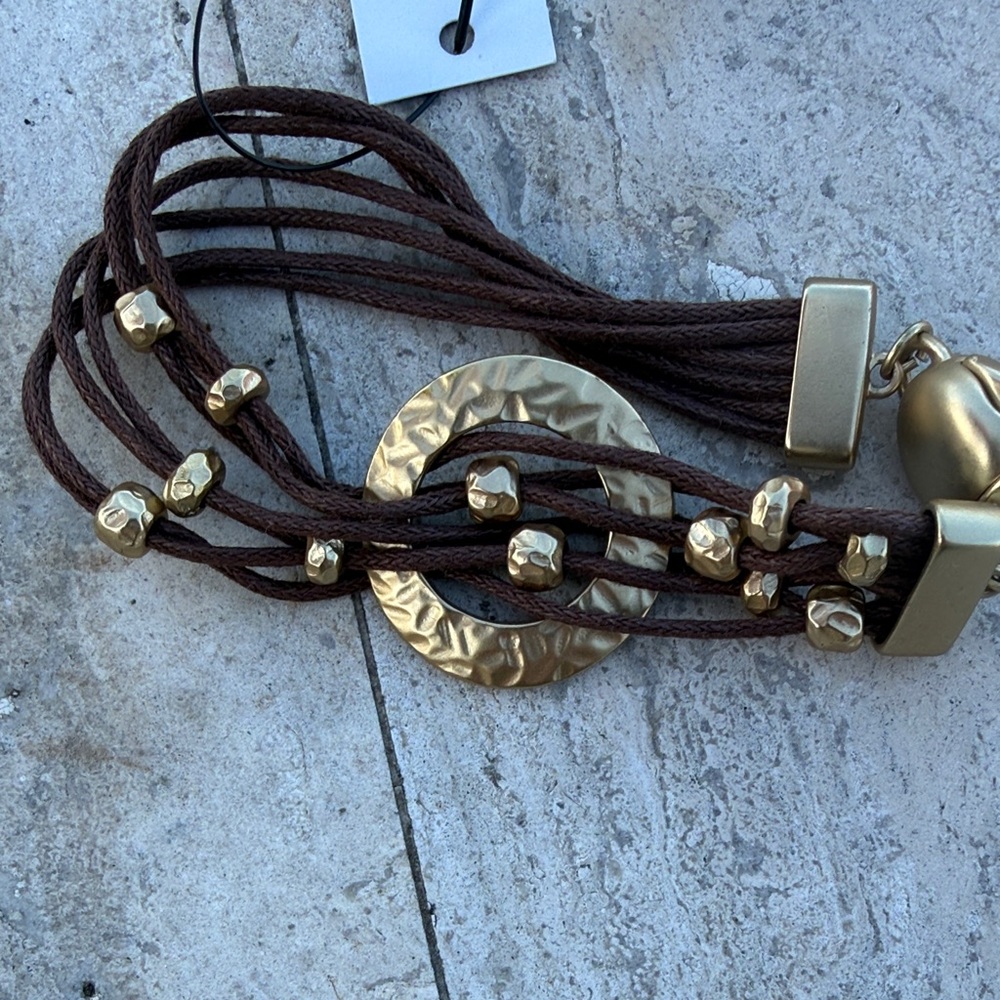 Elegant Chico’s Brown and Gold Women's Bracelet